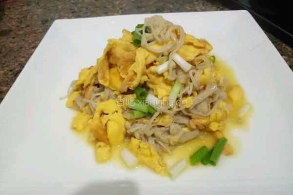 金针菇炒蛋的做法图解3