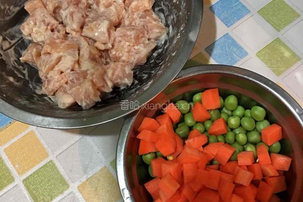 五彩鸡肉丁的做法图解2