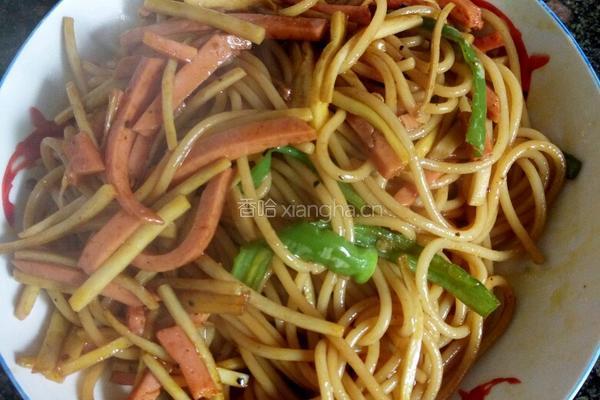 炒意大利面的做法图解7