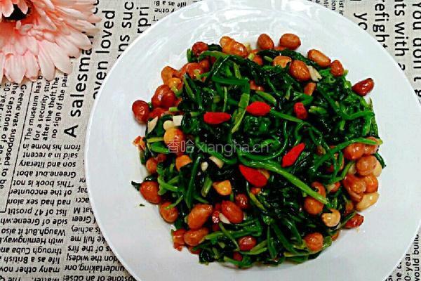 菠菜拌花生米的做法图解5