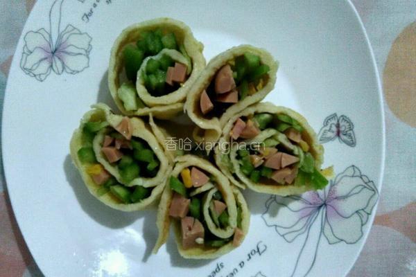 青椒火腿卷饼的做法图解5