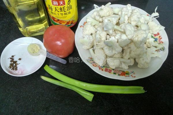 蚝油蕃茄菜花的做法图解1
