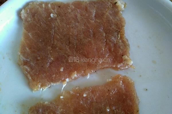 黑胡椒肉排三明治的做法图解3
