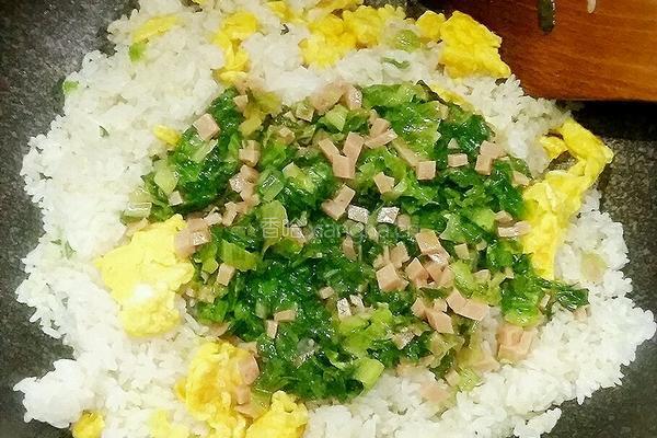 生菜炒二米饭的做法图解7