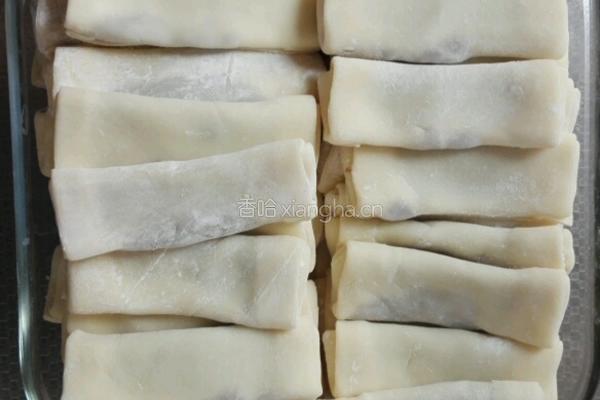 馄饨皮红豆沙春卷（年味）的做法图解7