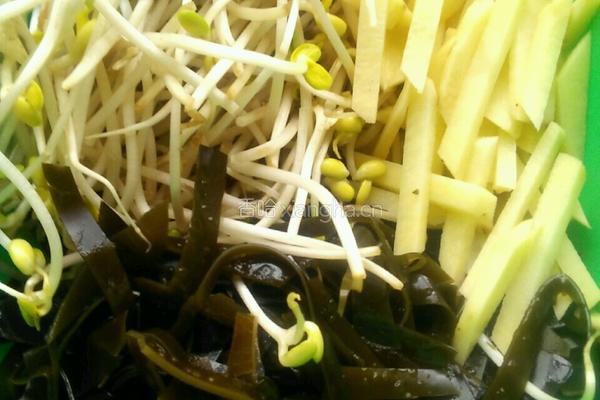 土豆条炖海带的做法图解1