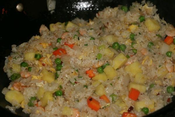 虾仁菠萝炒饭的做法图解11