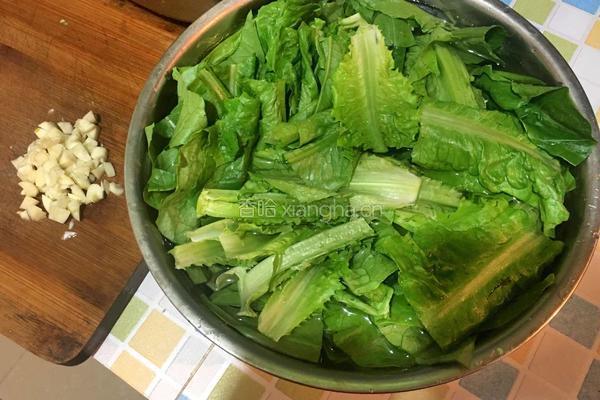 蒜香油麦菜的做法图解1