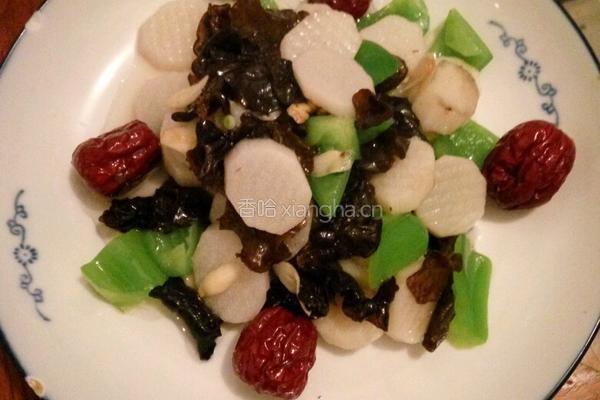 木耳青椒烧山药的做法图解10