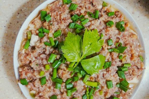 肉末马蹄蒸豆腐的做法图解8