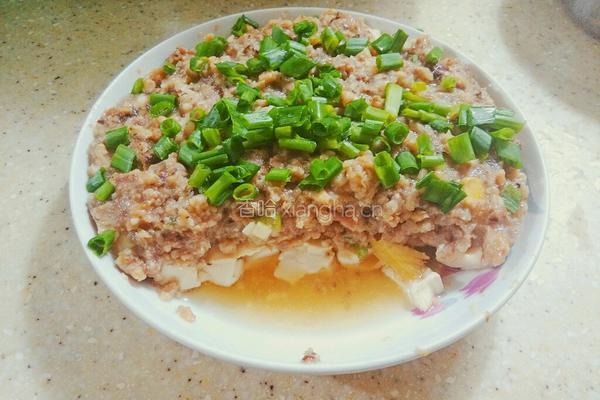 肉末马蹄蒸豆腐的做法图解7