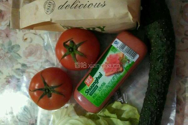 鸡蛋火腿三明治的做法图解1