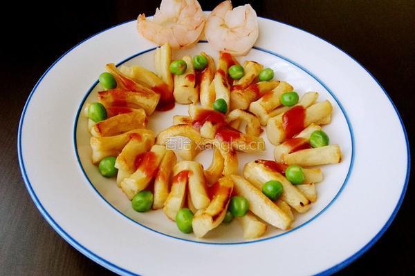 五彩鸡肉煎泥肠的做法图解8