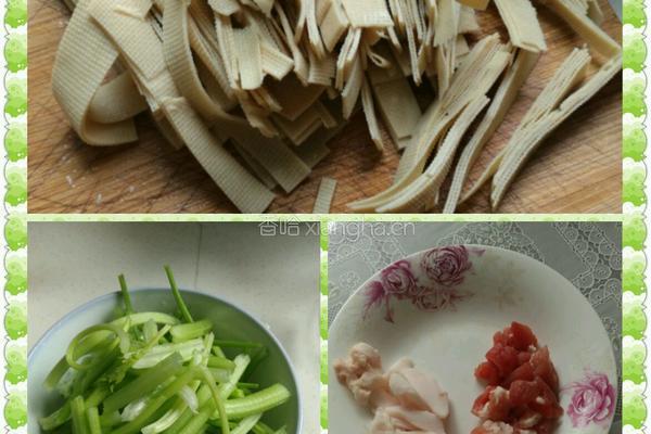 千张芹菜炒肉的做法图解2