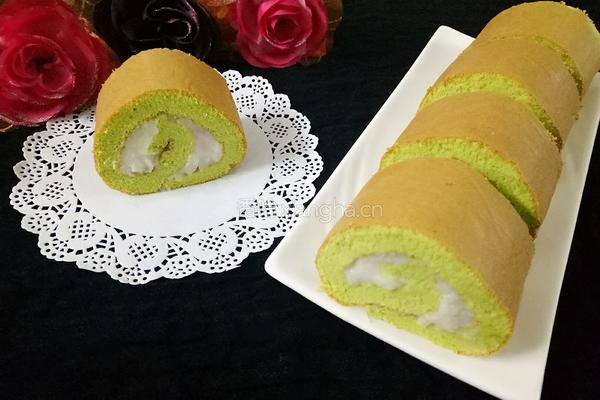 菠菜山药泥蛋糕卷的做法图解1