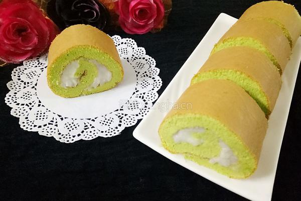 菠菜山药泥蛋糕卷的做法图解16