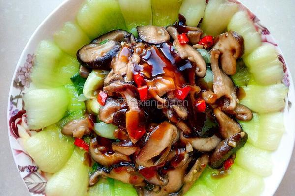 香菇油菜的做法图解3