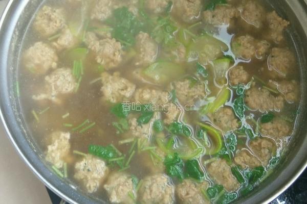 肉圆西葫芦汤的做法图解6