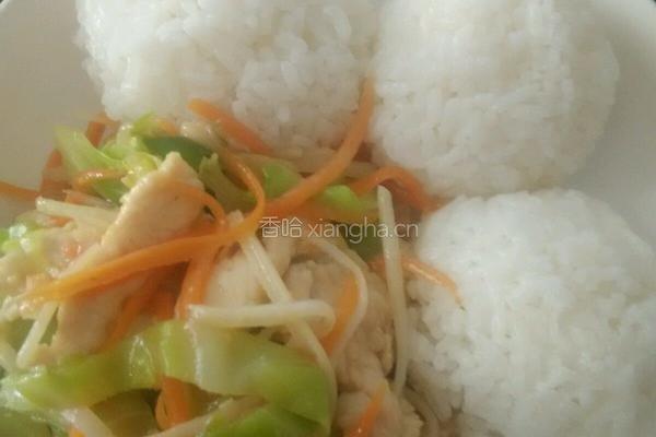 滑肉三丝饭团的做法图解6