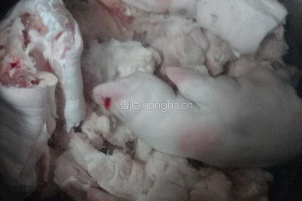 小黄豆炖猪脚肉骨头的做法图解5