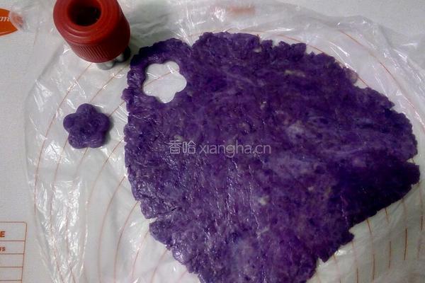 浪漫紫色花朵饼干的做法图解7