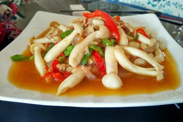 五花肉炒海鲜菇的做法图解12