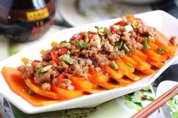 蒜蓉肉末蒸南瓜的做法图解12