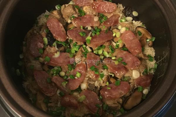 蚝油排骨香菇腊肠饭的做法图解12
