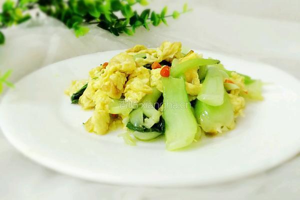青菜炒鸡蛋的做法图解9