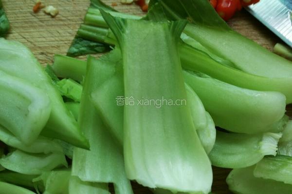青菜炒鸡蛋的做法图解2