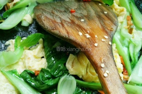 青菜炒鸡蛋的做法图解6