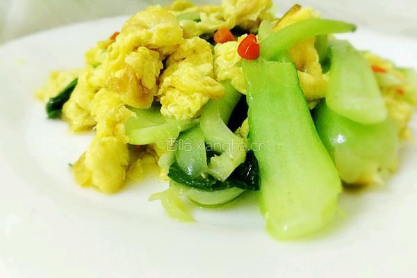 青菜炒鸡蛋的做法图解8