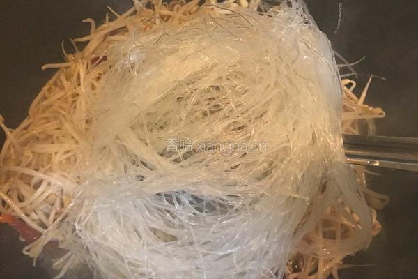 绿豆芽炒粉丝的做法图解9