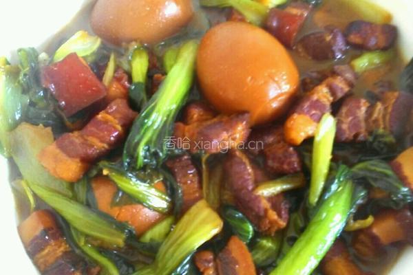 红焖肉油菜的做法图解10