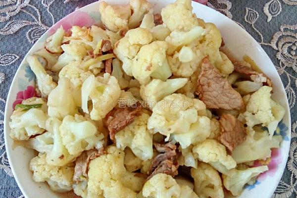 菜花炒肉的做法图解12