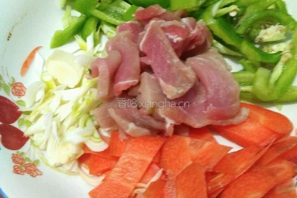 滑仔磨炒肉的做法图解2