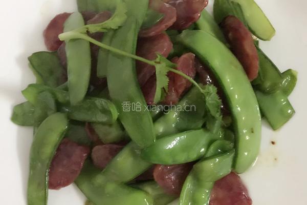 腊肠炒荷兰豆的做法图解5