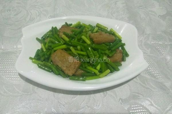 蒜苔炒火腿的做法图解4