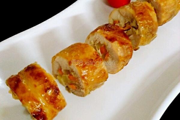 烤鸡肉卷的做法图解9
