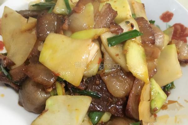 榨菜头炒腊肉的做法图解6