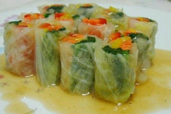 三色菜卷的做法图解7