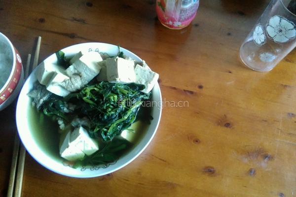 豆腐豌豆尖汤的做法图解5