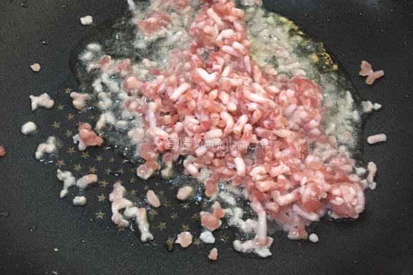 肉沫榄菜四季豆的做法图解2
