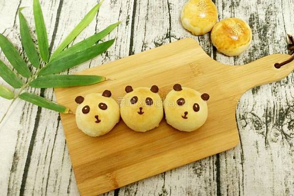 熊猫蛋黄酥的做法图解19