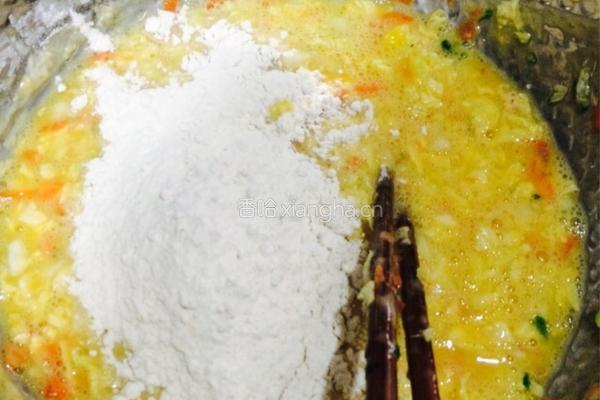 娃娃菜葫萝卜丝鸡蛋饼的做法图解3