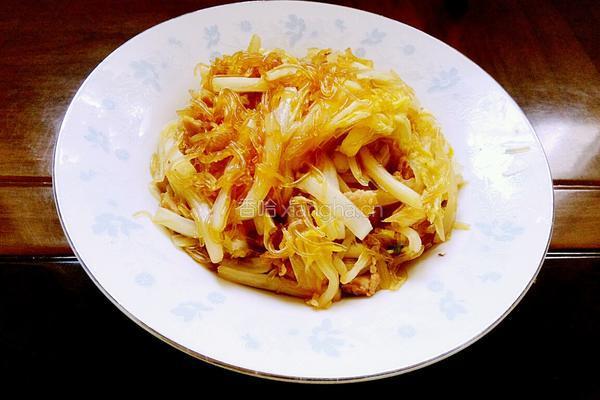 肉丝白菜炒粉丝的做法图解9