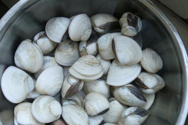 沙白煮松蒿的做法图解2