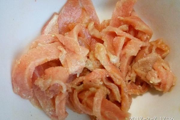 青椒炒肉丝的做法图解3