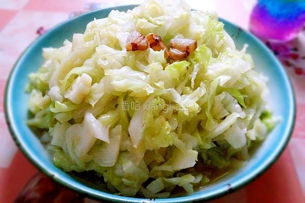 腐乳腊肉椰菜丝的做法图解6