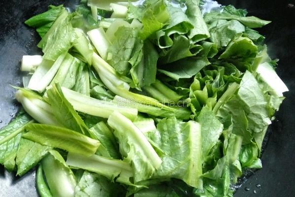 炒油麦菜的做法图解2